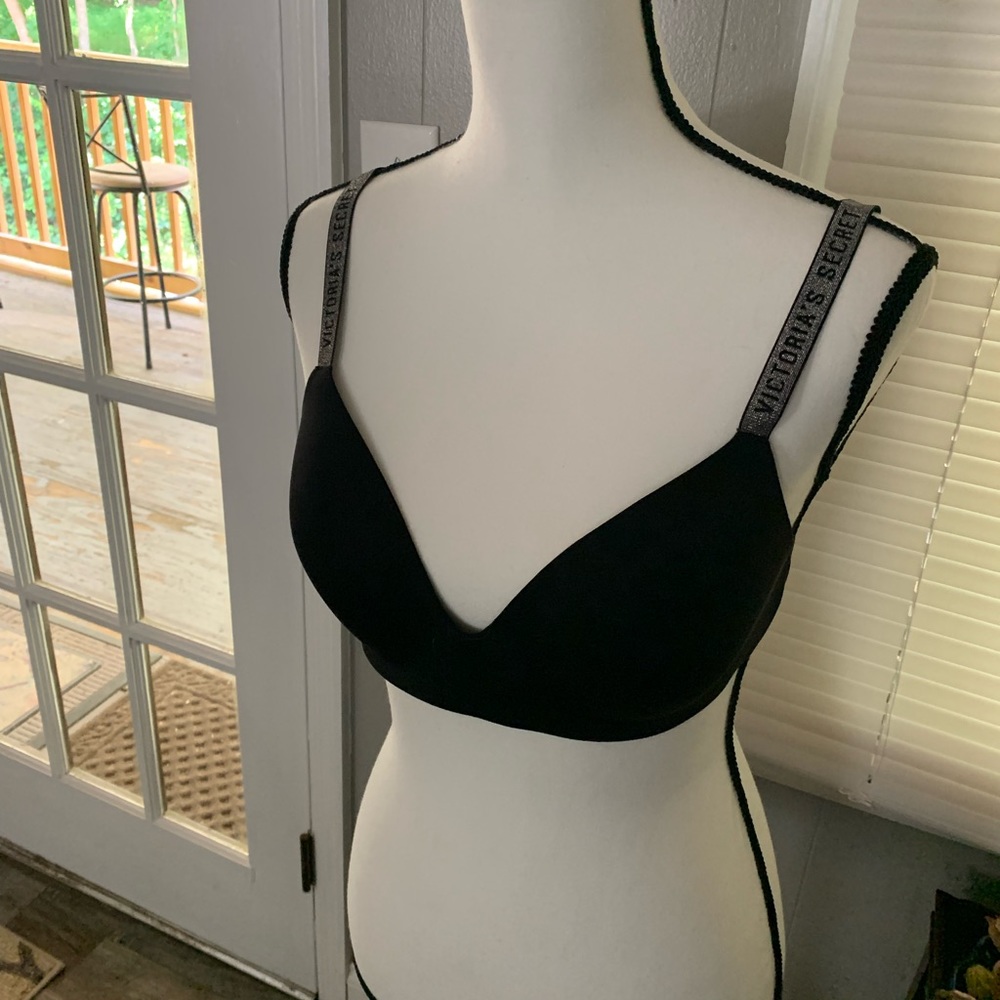 Black and Silver Victoria Secret bra